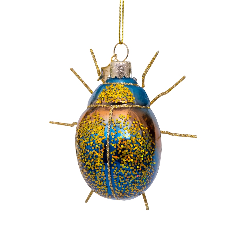 Eglītes rotājums Vondels glass ocean blue scarabee H9cm