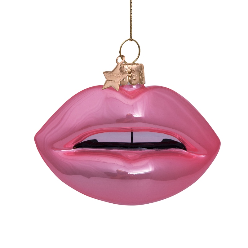 Eglītes rotājums Vondels soft pink opal sensual lips H7.5cm