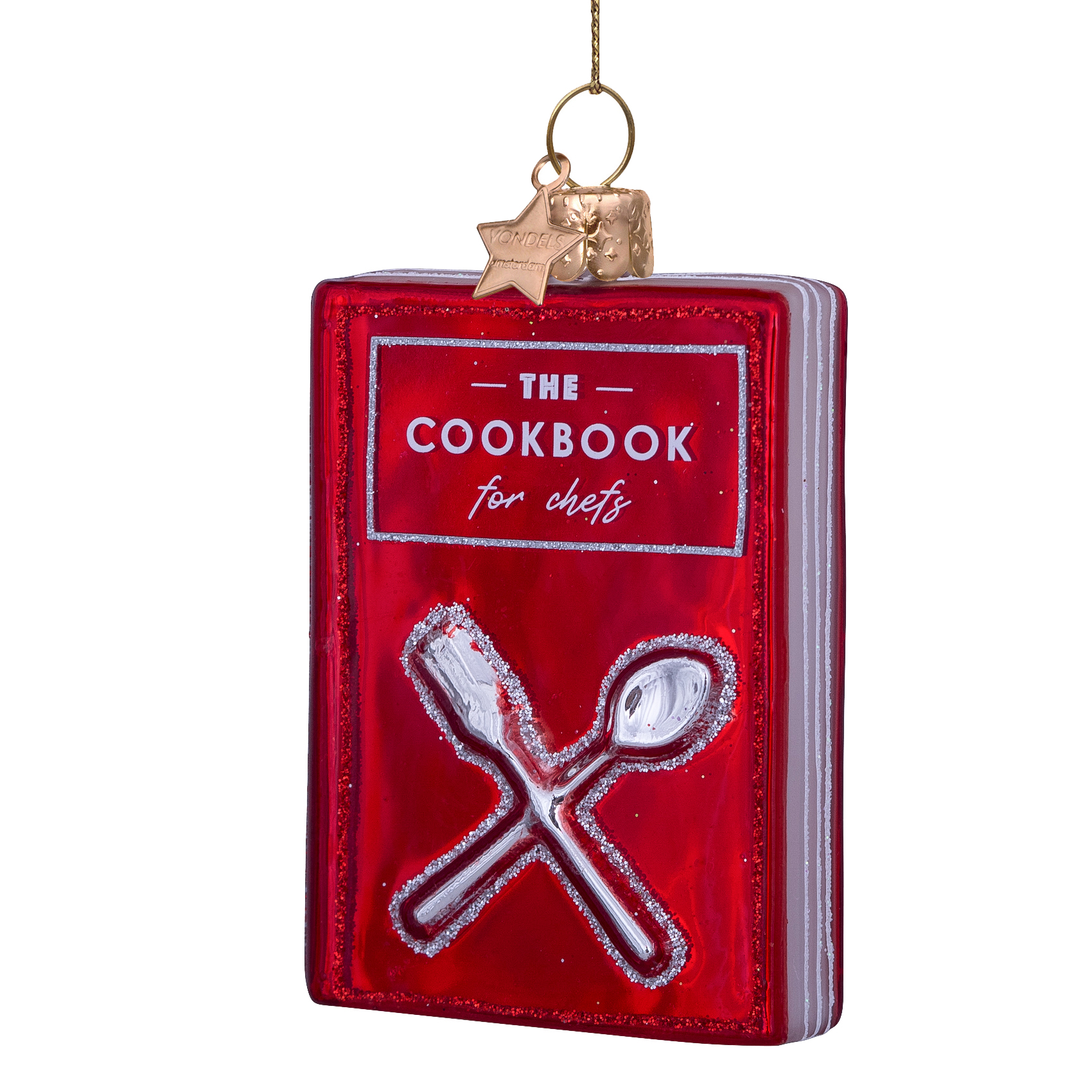 Eglītes rotājums Vondels glass red cooking book H9cm - Image 6