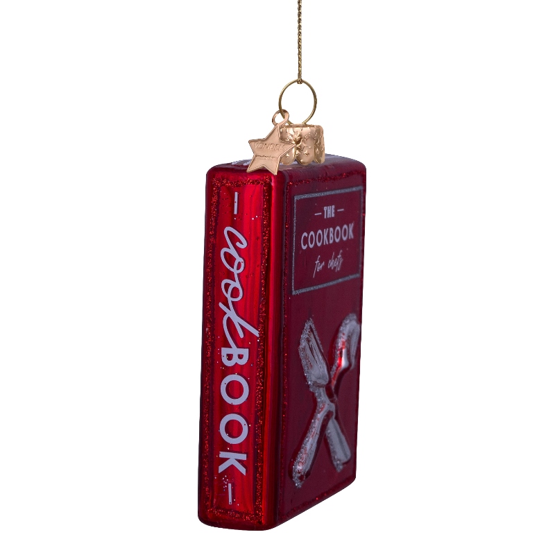 Eglītes rotājums Vondels glass red cooking book H9cm - Image 3