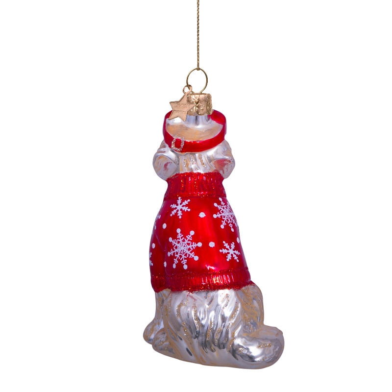 Eglītes rotājums Vondels glass blond golden retriever ski outfit H9.5cm - Image 3