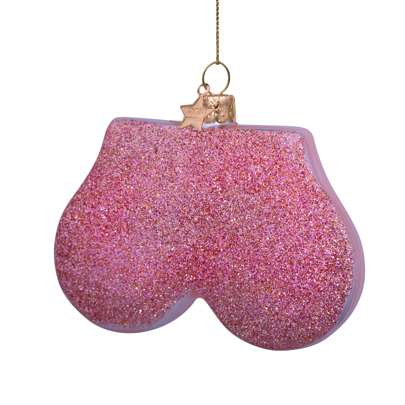Eglītes rotājums Vondels glass mid pink opal boobs w/star H7cm - Image 3