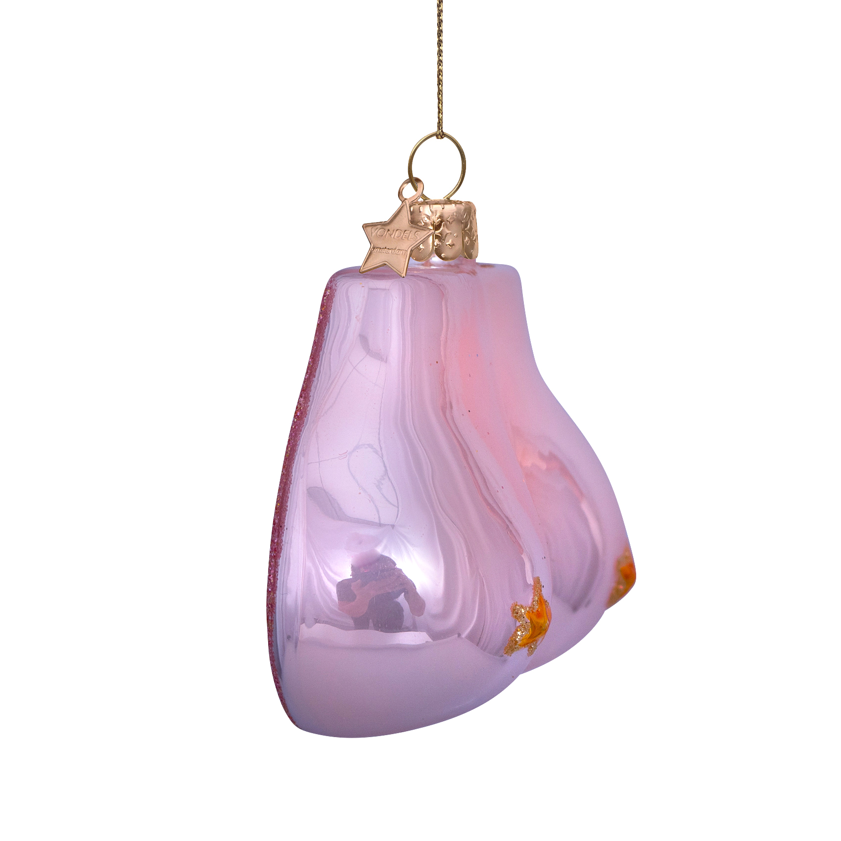 Eglītes rotājums Vondels glass mid pink opal boobs w/star H7cm - Image 4