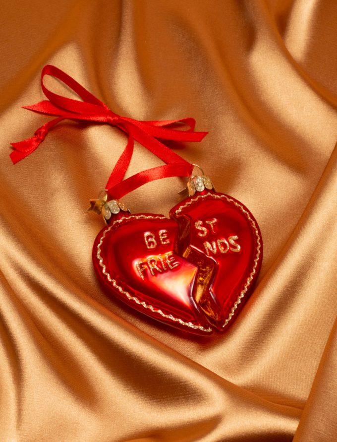 Eglīšu rotājums VONDELS glass set of best friends heart H8.5cm - Image 2