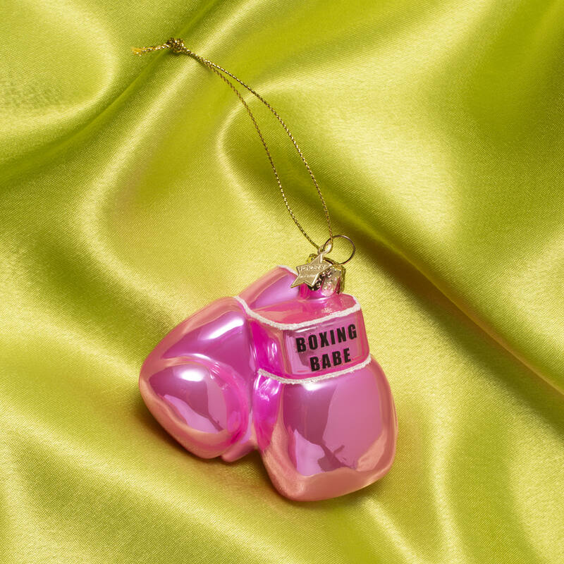 Eglīšu rotājums VONDELS glass bubblegum pink boxing glove H8.5cm - Image 2