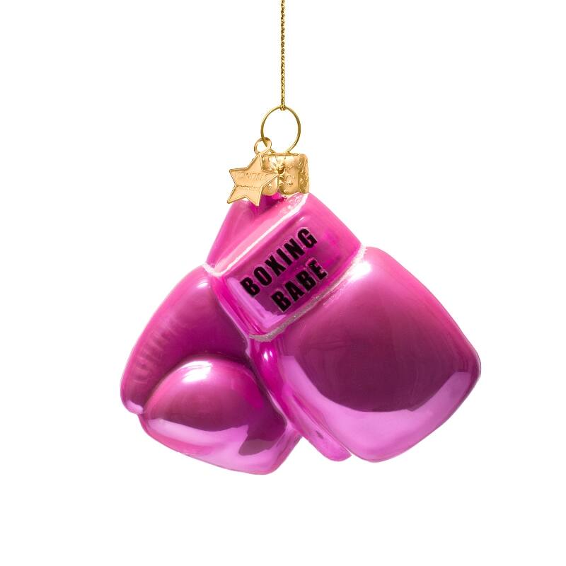 Eglīšu rotājums VONDELS glass bubblegum pink boxing glove H8.5cm