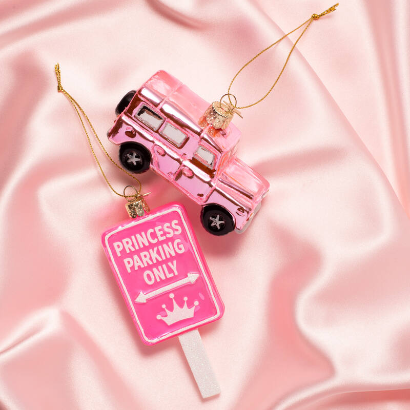 Eglīšu rotājums VONDELS glass shiny bubblegum pink SUV car H6cm - Image 2