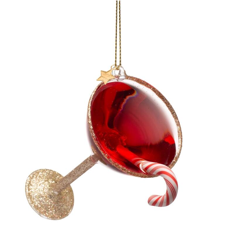 Eglīšu rotājums VONDELS glass red christmas cocktail H9cm
