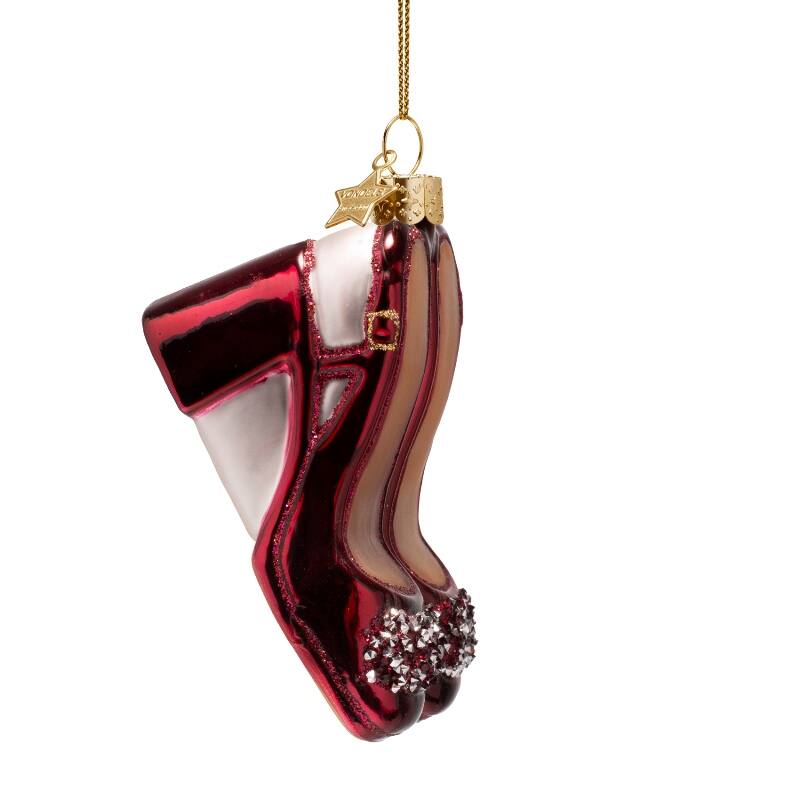 Eglīšu rotājums VONDELS glass burgundy slingback heel H10cm - Image 2
