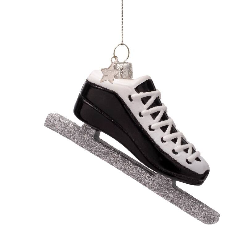 Eglīšu rotājums VONDELS glass black ice skate H5cm