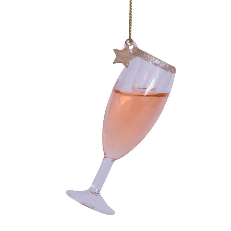 Eglīšu rotājums VONDELS glass rose prosecco glass H8cm