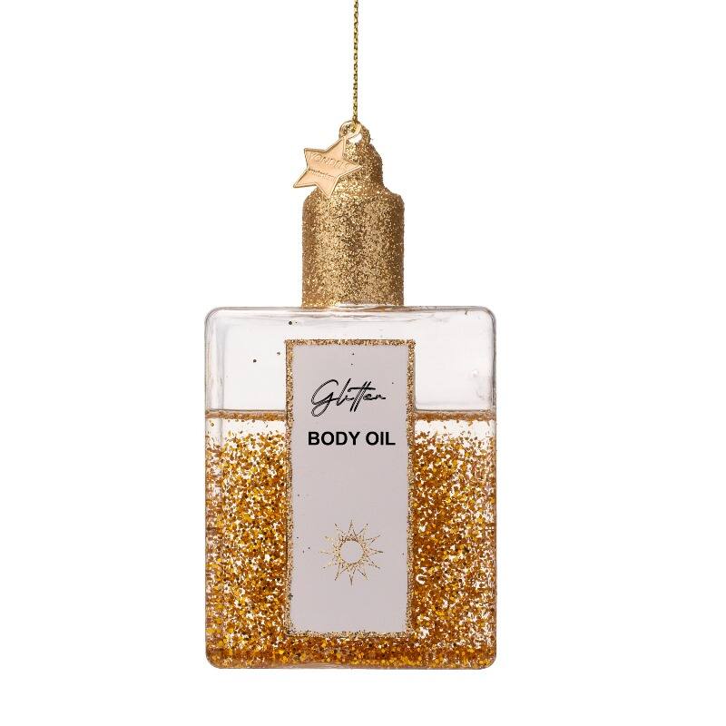 Eglīšu rotājums VONDELS glass body oil w/glitters H10cm