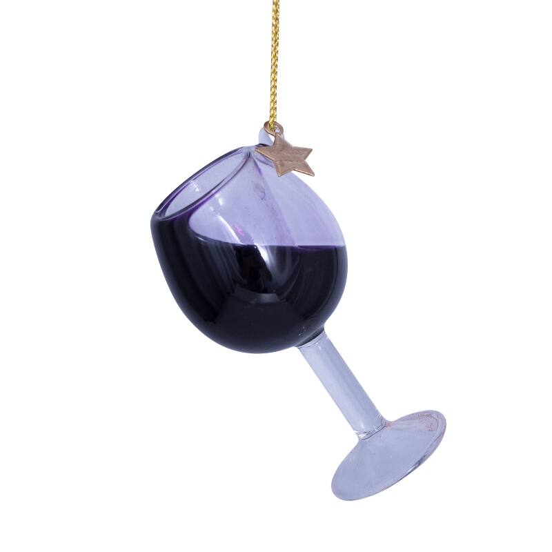 Eglīšu rotājums VONDELS glass red wine glass H7cm