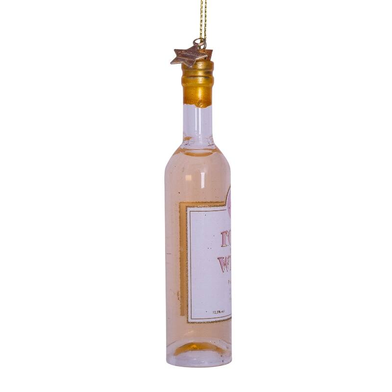Eglīšu rotājums VONDELS glass rose wine bottle H11cm - Image 2
