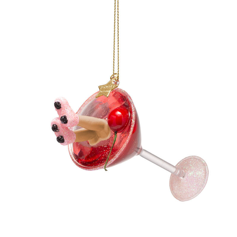 Eglīšu rotājums VONDELS glass cosmopolitan w/roller skates H13cm