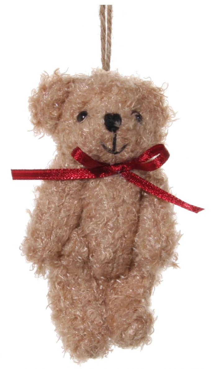 Eglīšu rotājums SHISHI Teddy bear brown w/red bow
