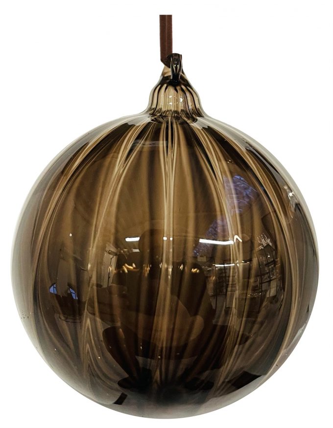 Eglīšu rotājums SHISHI Glass ball lined tranparent brown