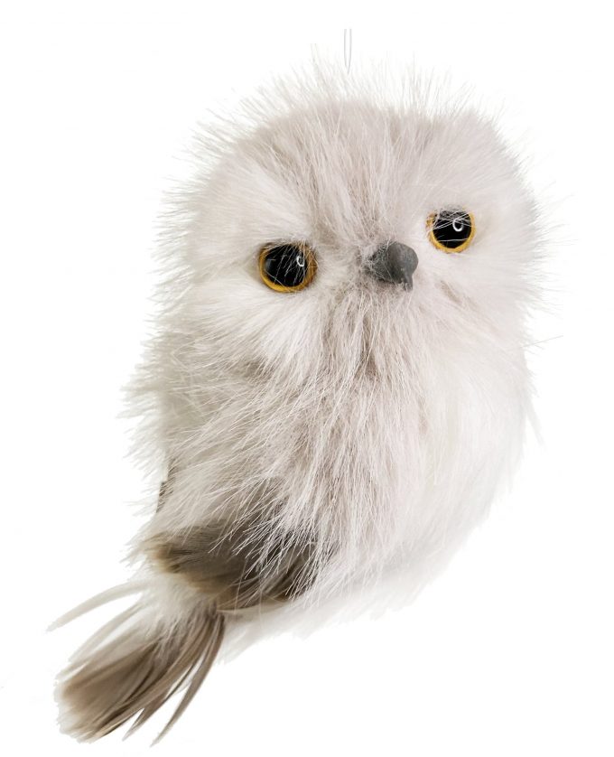 Eglīšu rotājums SHISHI Furry owl ornament grey-white