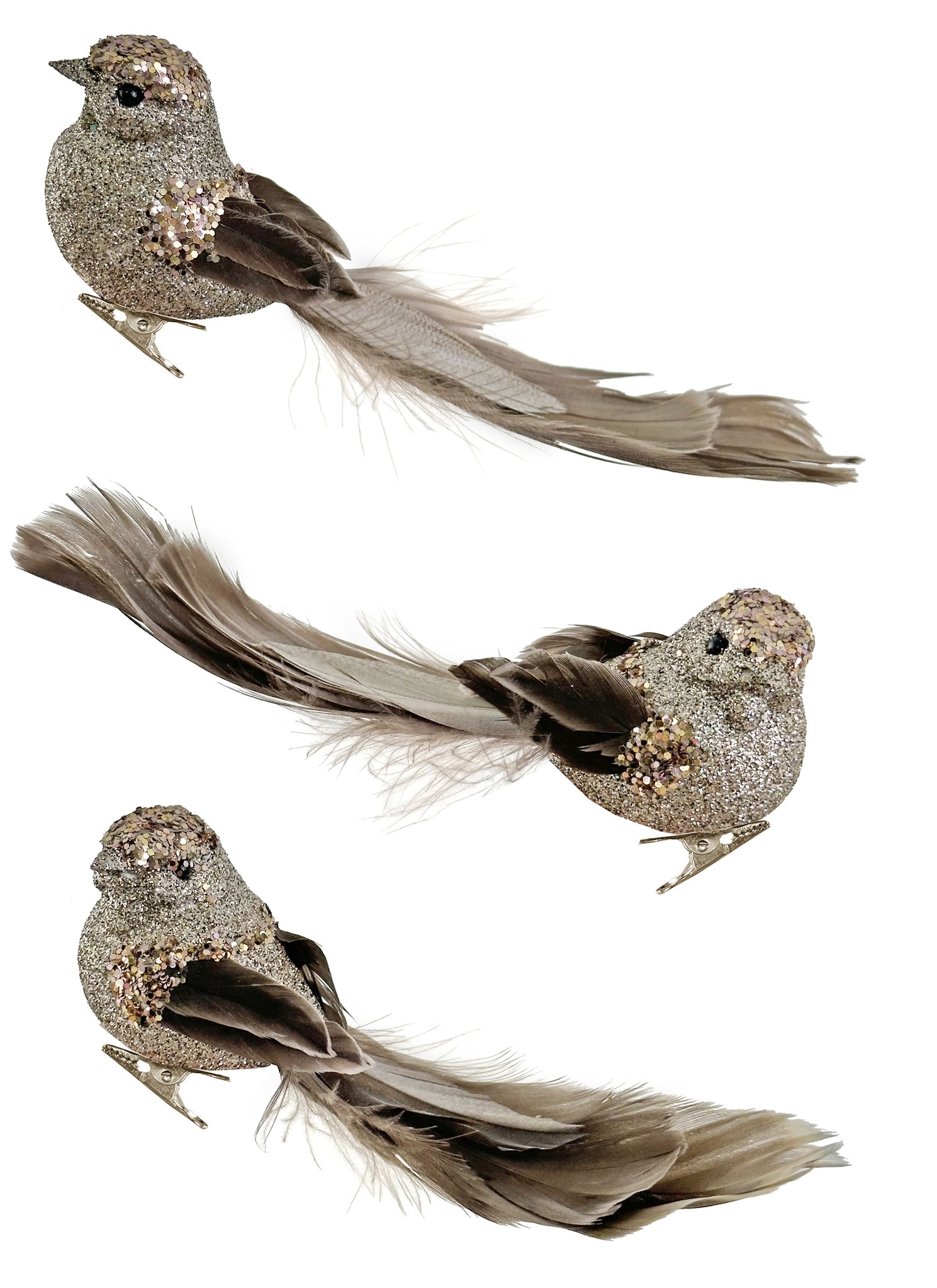 Eglīšu rotājums SHISHI Glitter feather bird tiffany