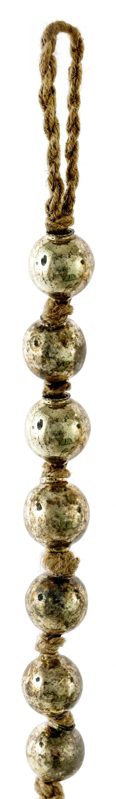 Eglīšu rotājums SHISHI Glass 4cmball garland aged shiny silver 125cm