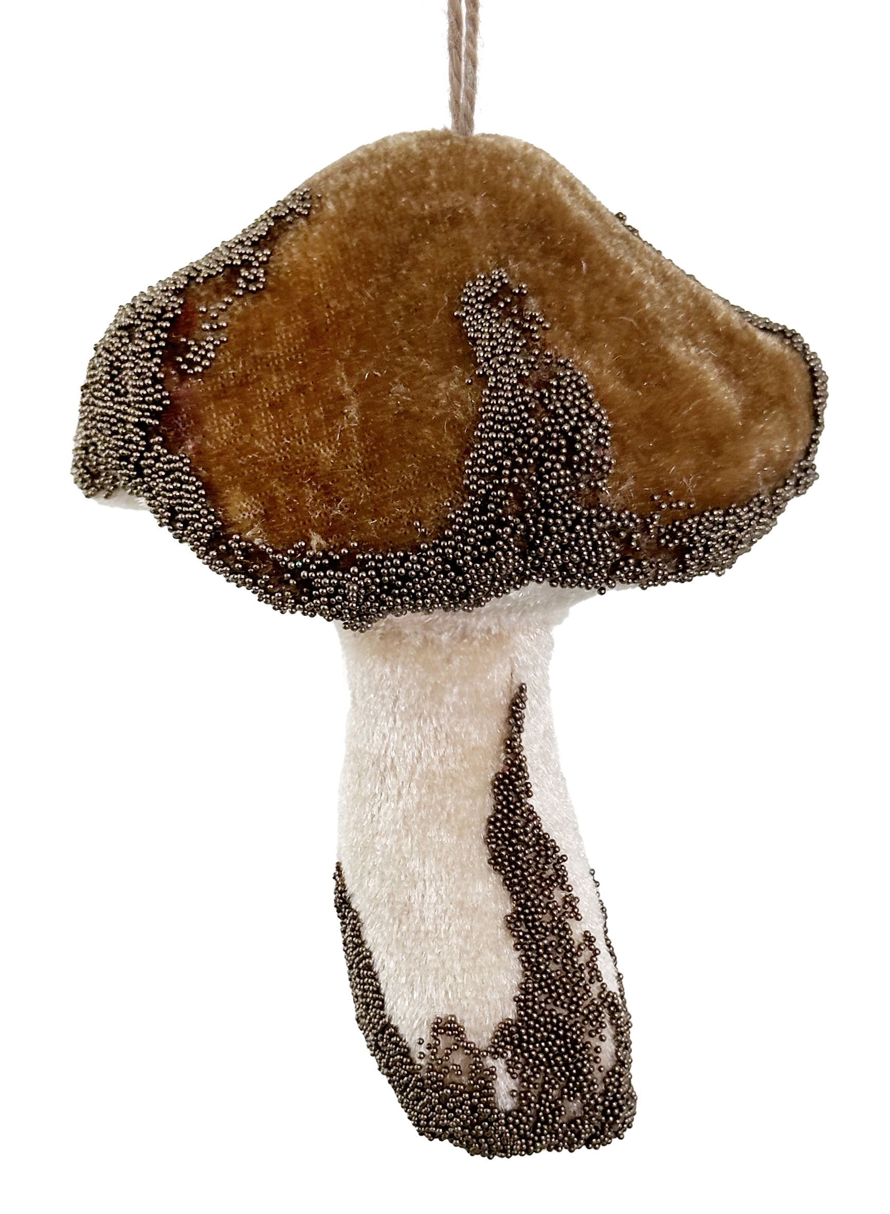 Eglīšu rotājums SHISHI Velvet mushroom brown beaded10cm
