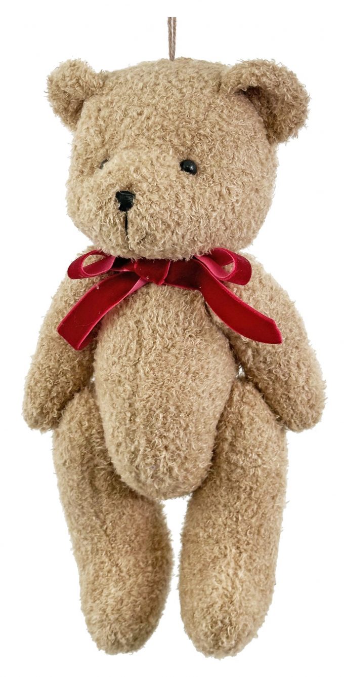 Eglīšu rotājums SHISHI Teddy bear brown w/red bow