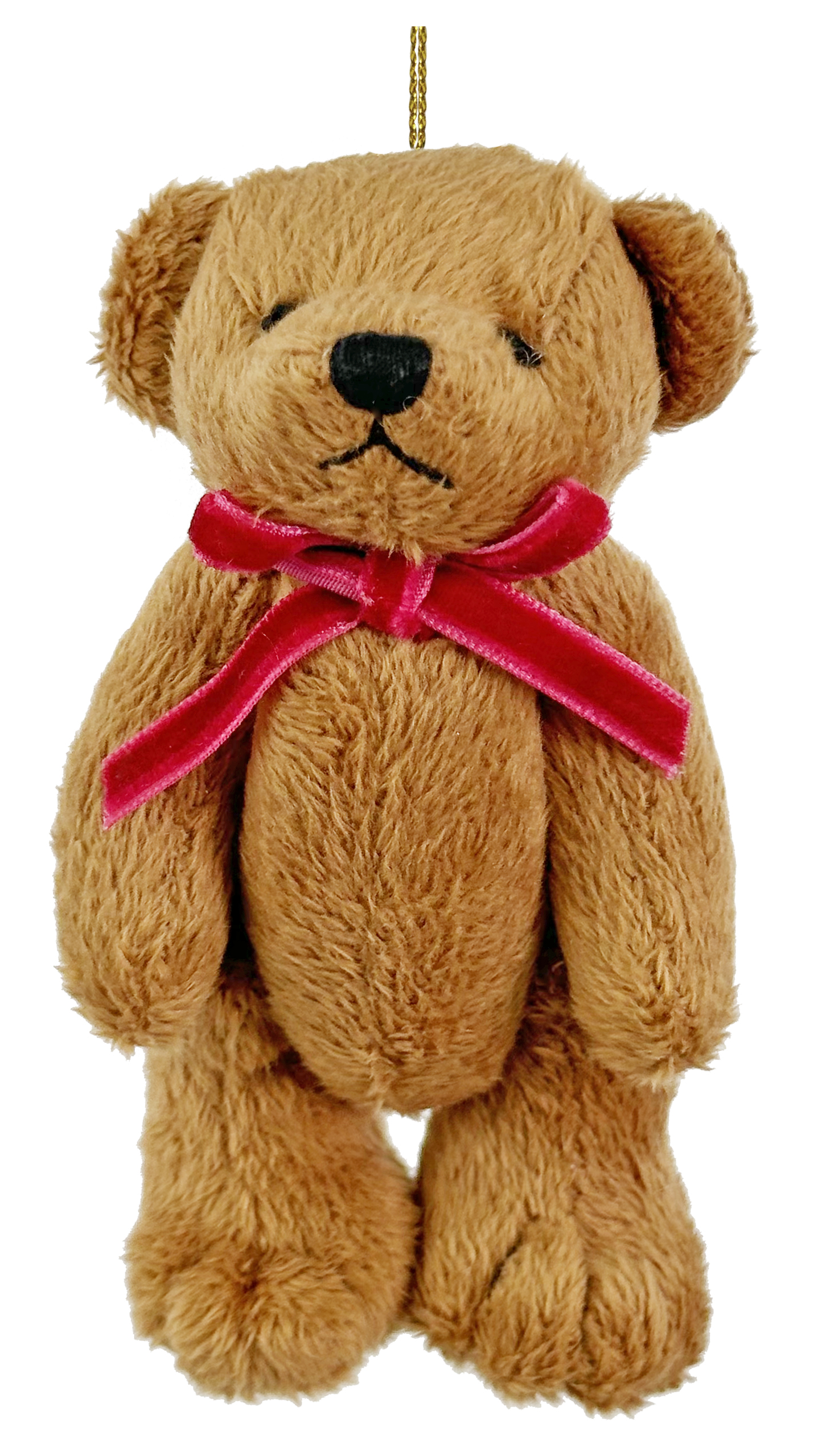 Eglīšu rotājums SHISHI Teddy bear brown red velvet bow 11cm