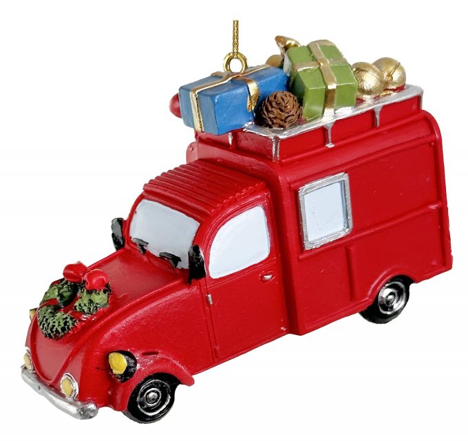 Eglīšu rotājums SHISHI Car train with gifts ornament