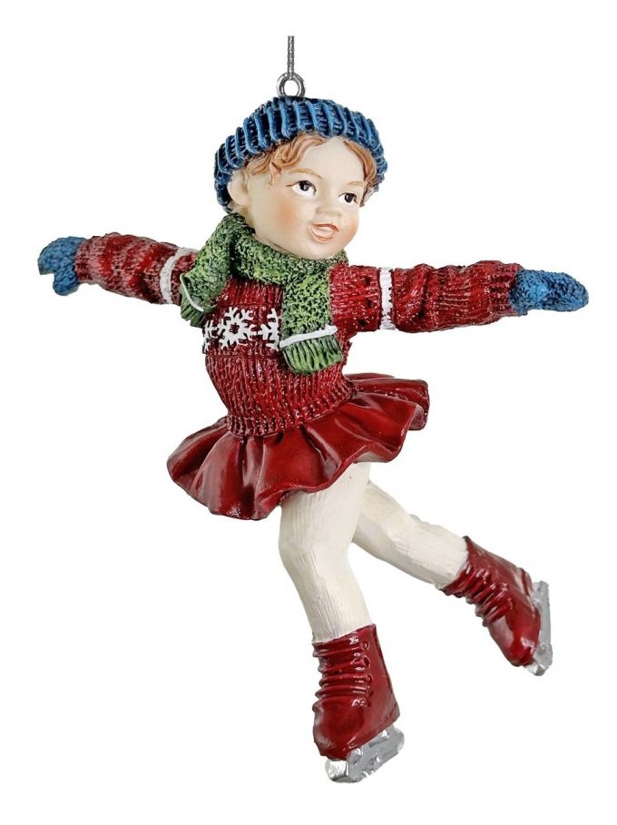 Eglīšu rotājums SHISHI Skating boy girl ornament red-green - Image 3