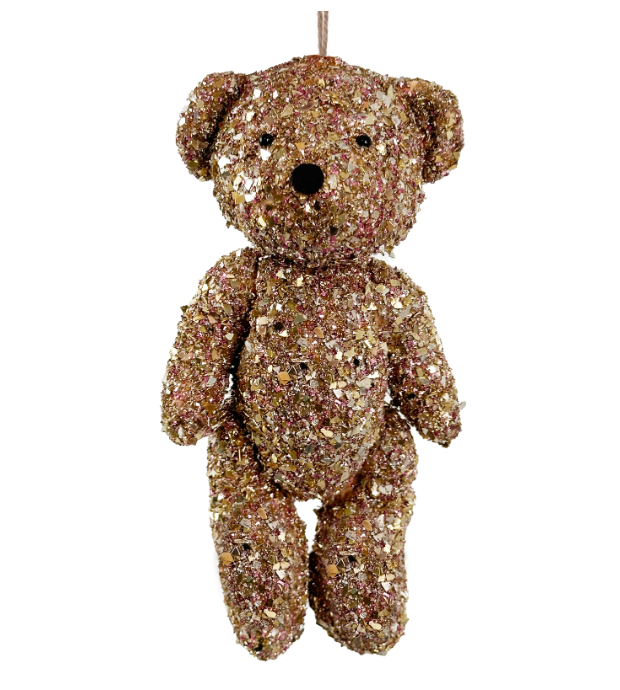 Eglīšu rotājums SHISHI Glitter bear gold-pink 28cm
