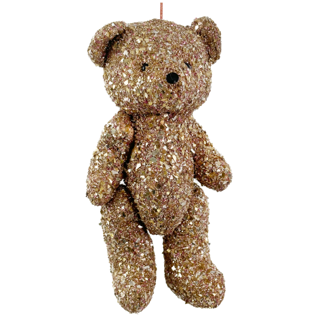 Eglīšu rotājums SHISHI Glitter bear gold-pink 23cm
