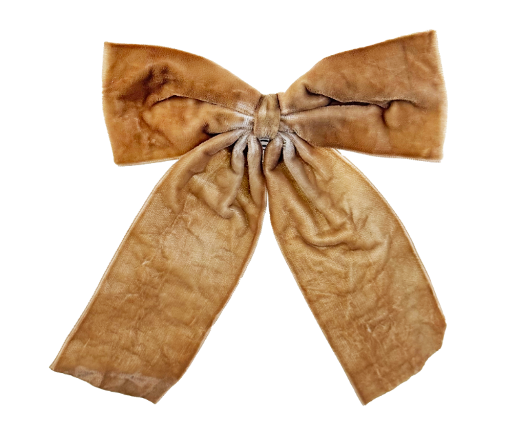 Eglīšu rotājums SHISHI Velvet bow with clip beige 13cm