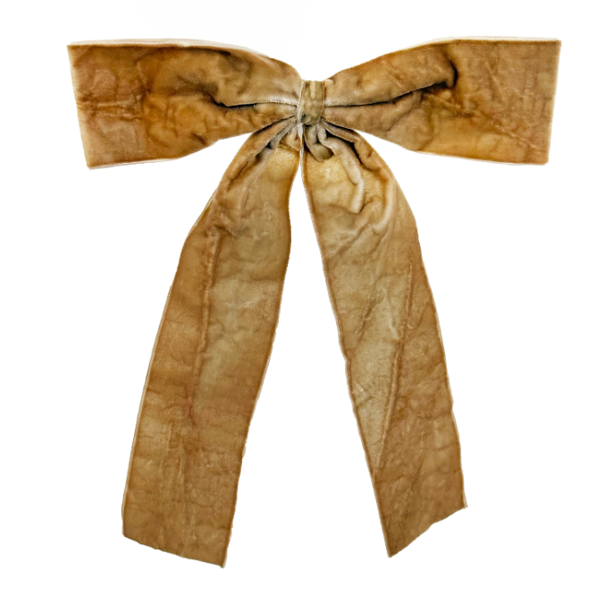Eglīšu rotājums SHISHI Velvet bow with clip beige 22cm