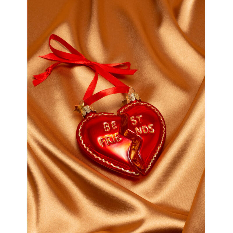 Eglīšu rotājums glass set of best friends heart H8.5cm - Image 2